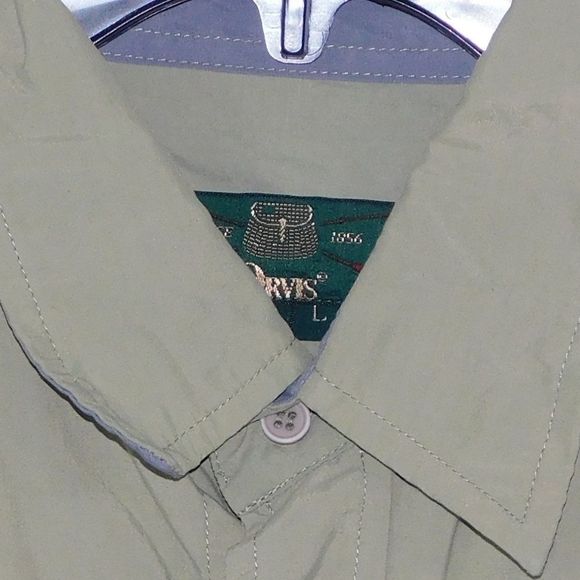 Orvis Mens Large Pea Green Long Sleeve Button Up - Picture 3 of 4